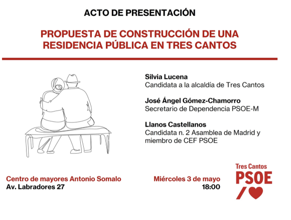 El PSOE presenta su propuesta para la construcción de una residencia de mayores pública en Tres Cantos